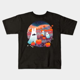 A Bright Night at the Pumpkin Patch Kids T-Shirt